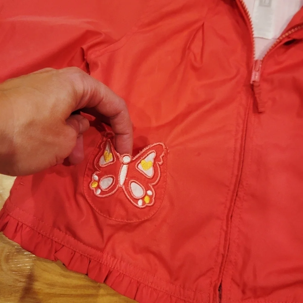 Carter's Pink Hooded Jacket with Butterfly Pockets Size 18 Months